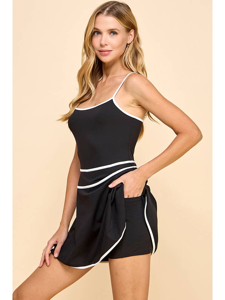 Black CD04993-Motion Inner Shorts Athletic Tank Dress for wholesale on Faire