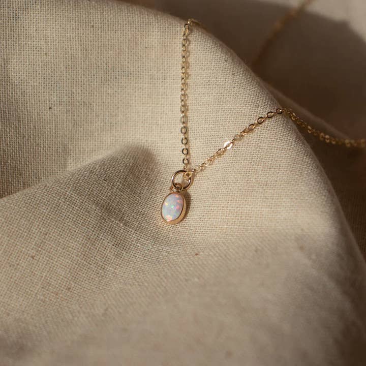 Oval Opal Gemstone Necklace for wholesale by Emery and Opal