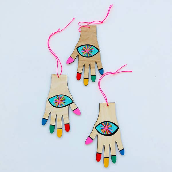 RAINBOW HAND ORNAMENT for wholesale by Cosmic Peace Studio