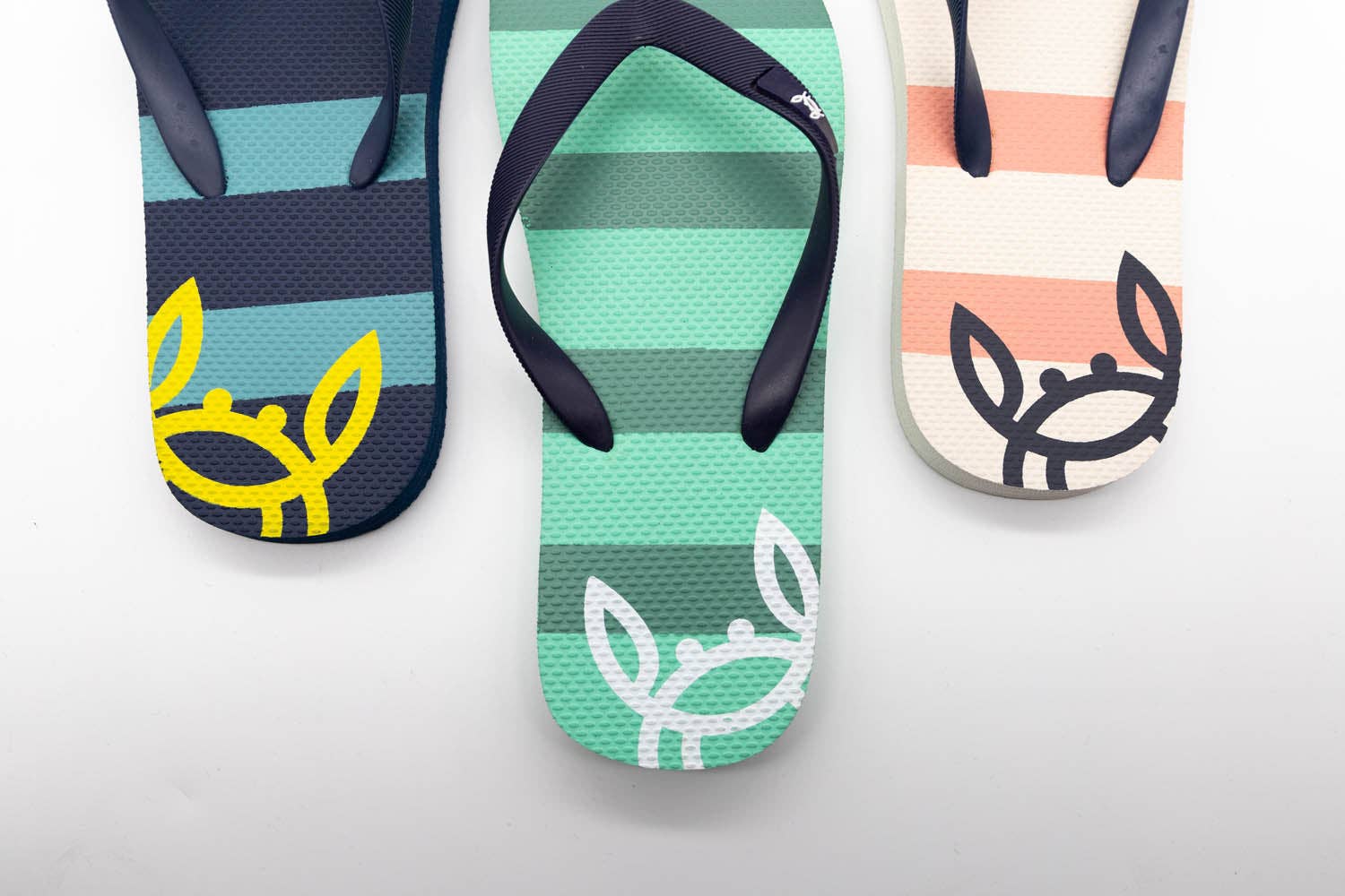 Custi Mikelo: Men's Clothing & Christmas Gifts – Großhandel Flip-Flops – Unisex – Grüne Streifen Flip-Flops10