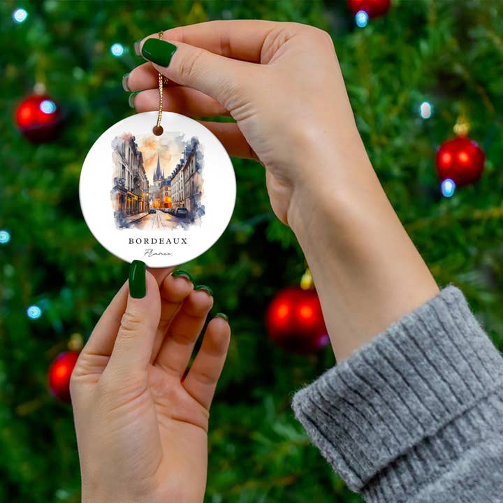 Premium Travel Art - Wholesale Ornament - Bordeaux France Ornament | Ceramic | Matte Finish2