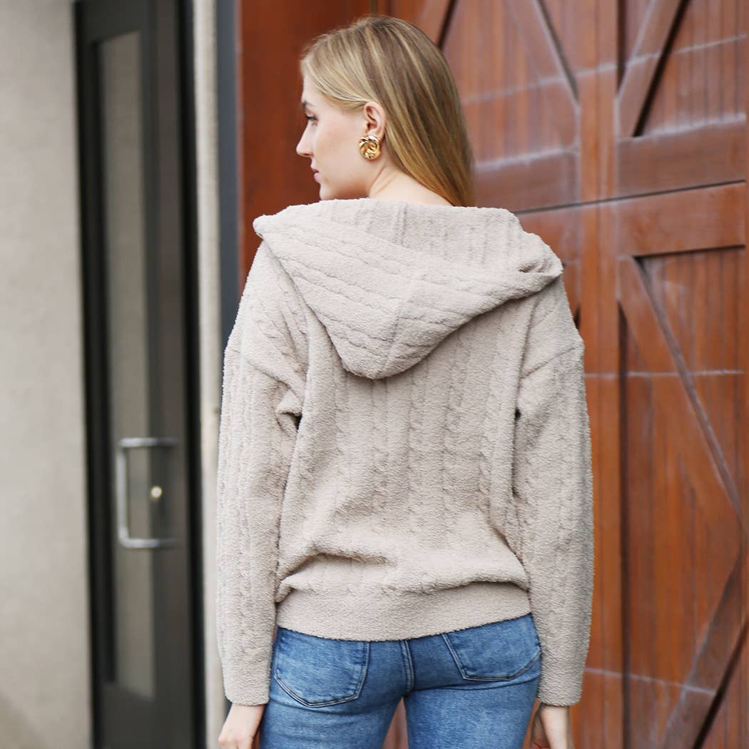 Fashion City - Vendita all'ingrosso Felpa con cappuccio - Donna - Felpa calda con cerniera monocolore tinta unita1