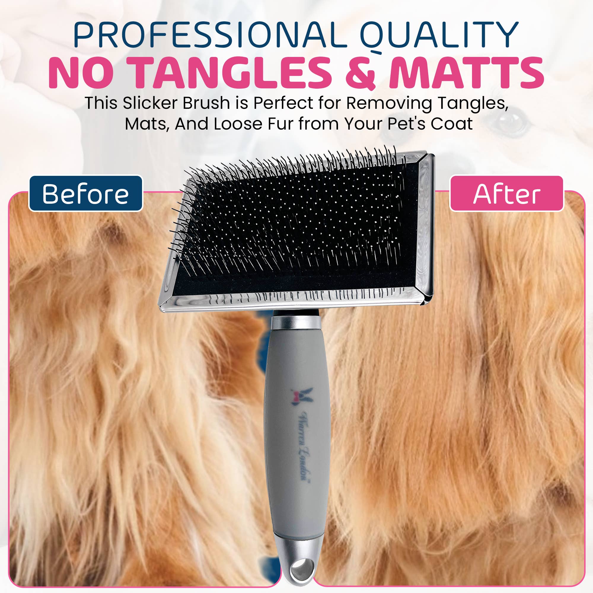 Warren London Dog Products - Wholesale Pet Brush - Cat/Dog - Gel-Handle Slicker Brush4