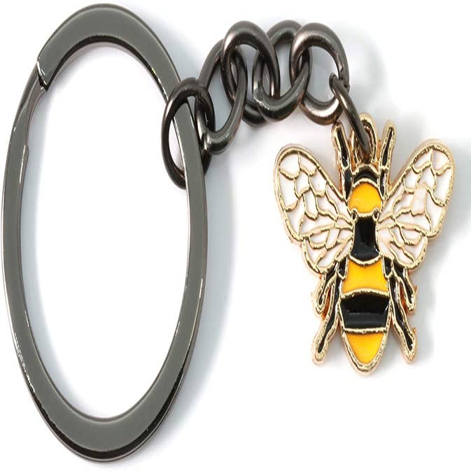 Porte-clés Bumble Bee  Porte-clés Bee avec anneau noir de 1 pouce avec  breloque Bumble Bee, idéal pour les femmes ou les hommes ou toute personne  qui aime les accessoires Bumblebee et