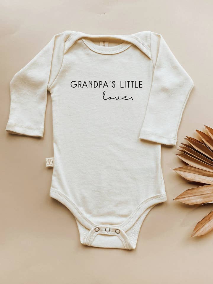Grandpa's Little Love Organic Bodysuit Long Sleeve for wholesale by Tenth & Pine