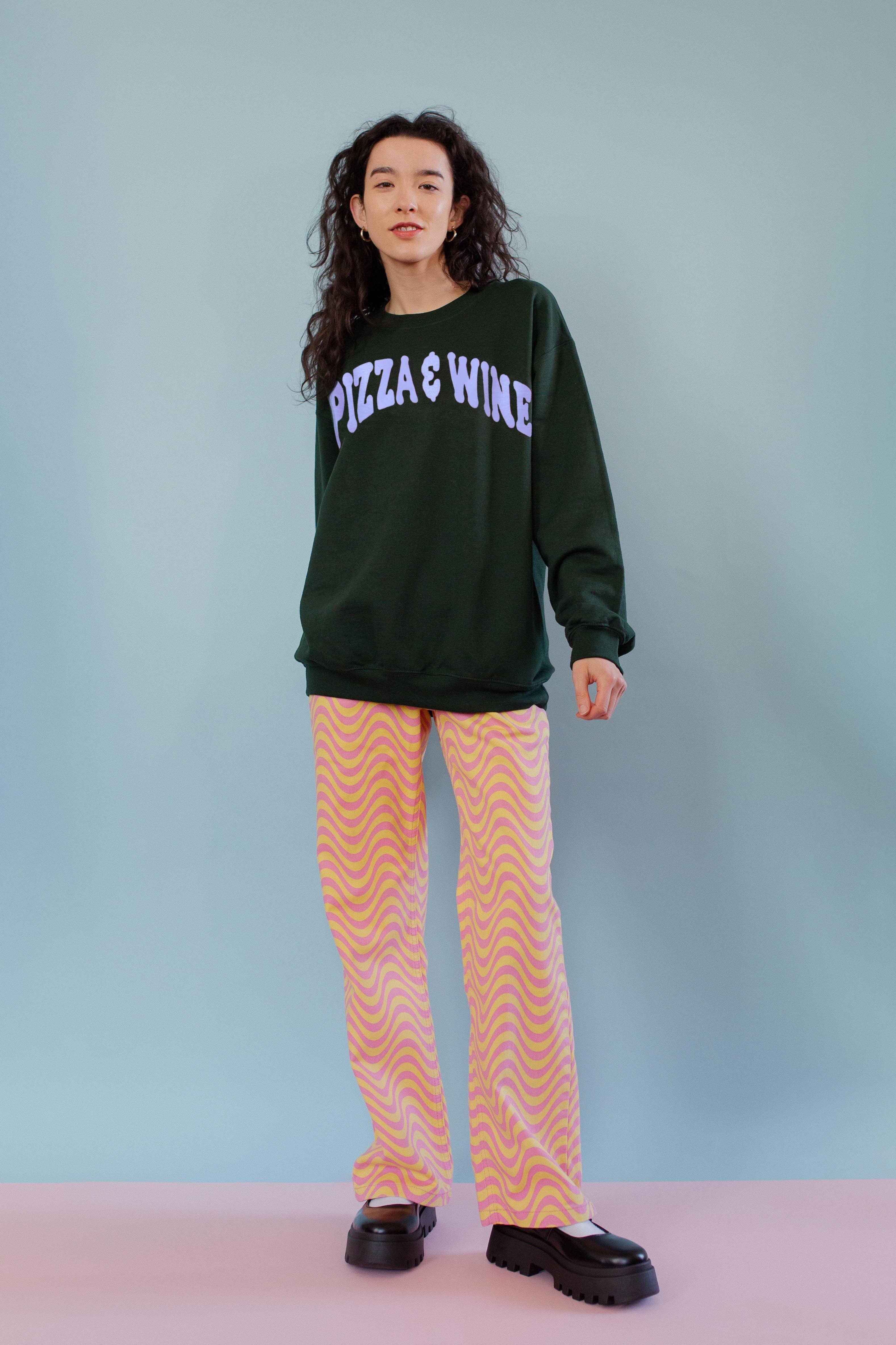 Limpet Store - Vente Sweat-shirt à imprimés – femme - Sweatshirt oversize La pizza et le vin5