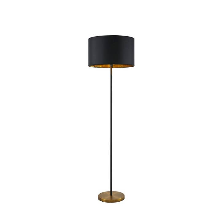 Olliix - Wholesale Floor Lamp - Black and Gold Round Base Slender Floor Lamp