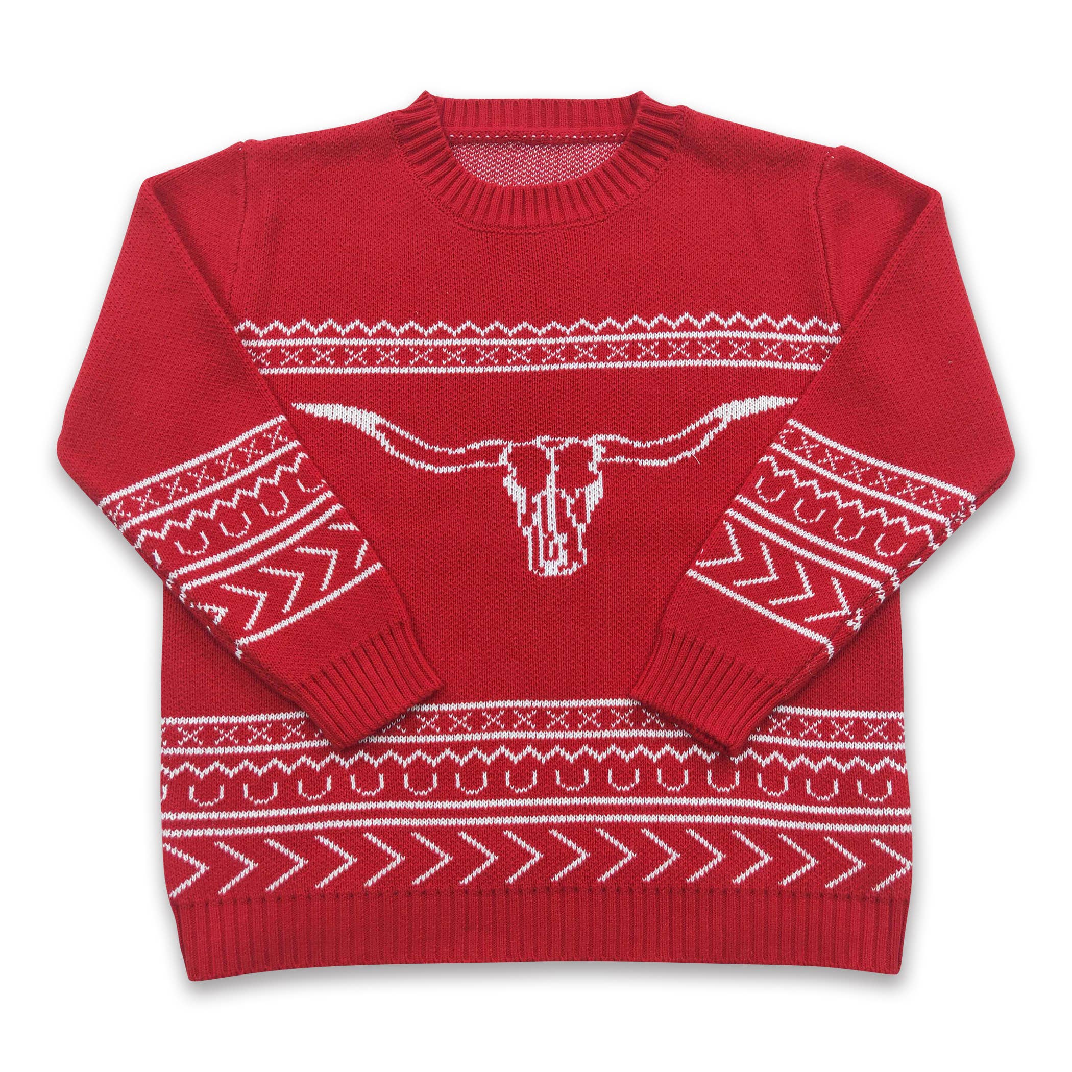 Yawoo Garments - Wholesale Knit Sweater - Kids - Olive bull skull aztec cow baby kids sweater4