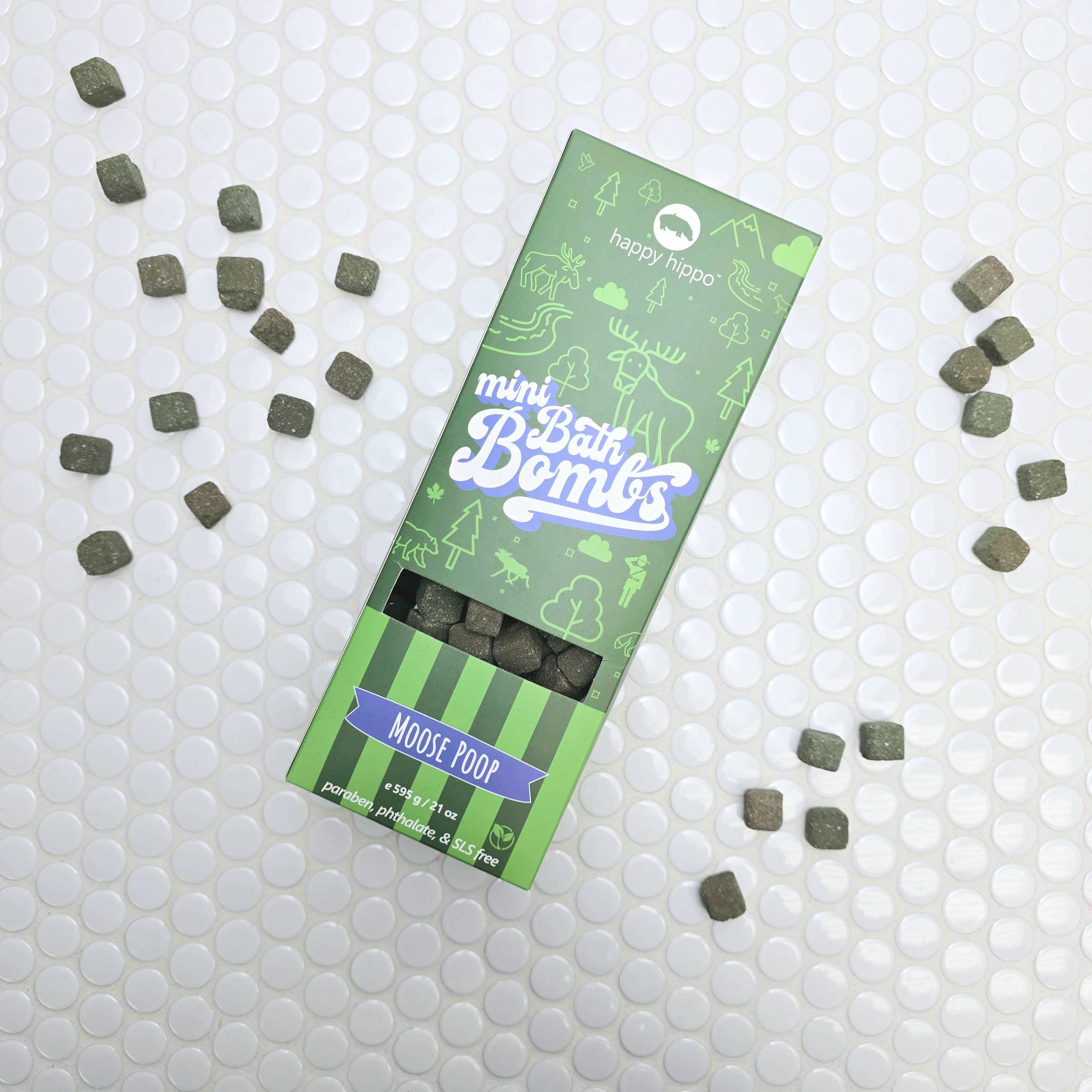 Happy Hippo Bath - Wholesale Bath Bomb/Fizz - Moose Poop - Mini Bath Bombs - Box