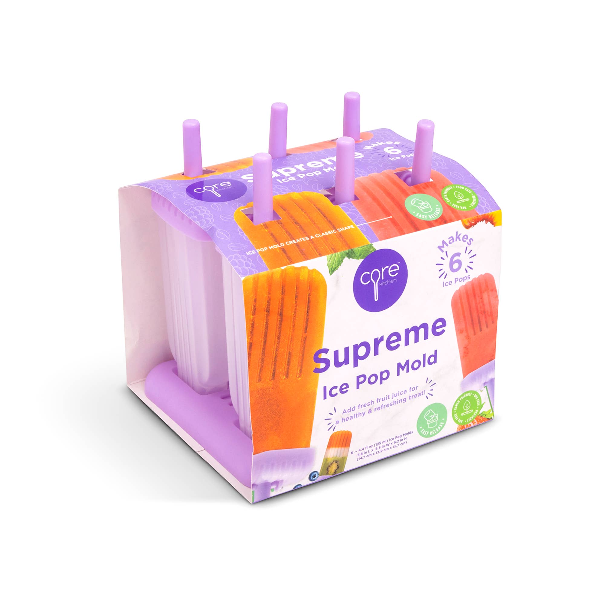 Core Home - Wholesale Ice Tray/Mold - 6 Part Supreme Ice Pop Mold w/ Tray