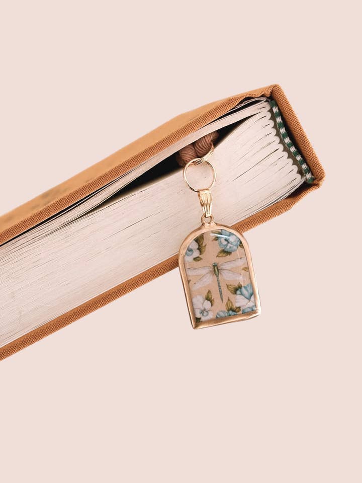 Dragonfly Charm Bookmark - Bookish Gift for Readers for wholesale by Offhand Fibers
