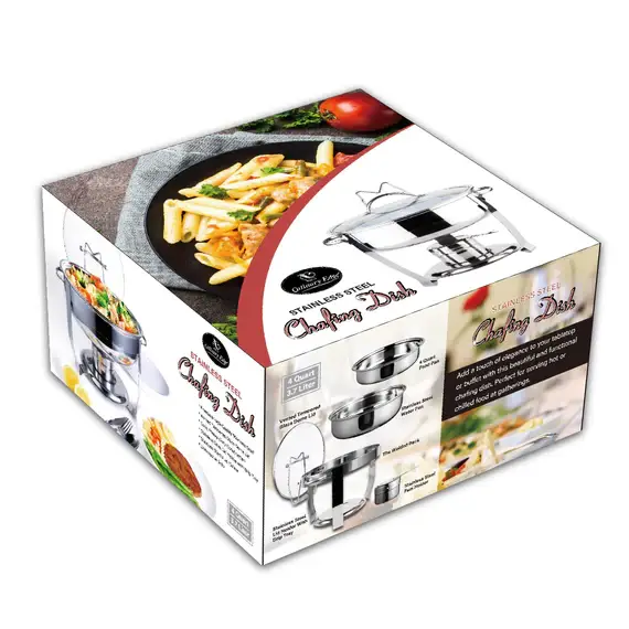 Gourmet Edge - Wholesale Cooking Pot - Culinary Edge S/S Buffet Chafer 4 Quart Round Chafing Dish3