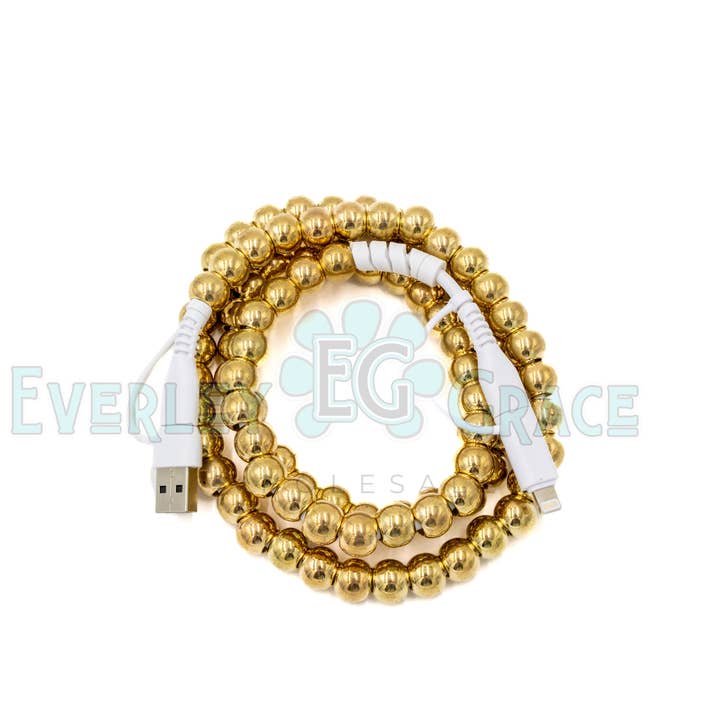 4-IN-1 GOLD BEADED CHARGING CABLE for wholesale by Everley Grace - Wholesale