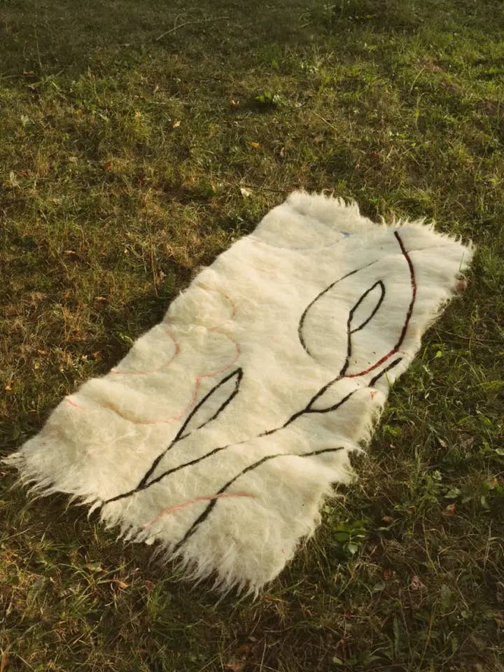 Handwoven Wool Runner Rug Bloom for wholesale by Creating Comfort Lab