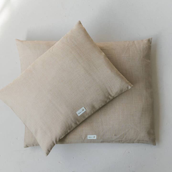 dexypaws – Großhandel Haustierbett – Hund – Steinwasch-Leinen-Hundebett, neutrale Farbe2