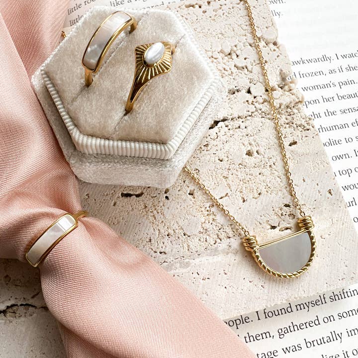 24th & Gold - Vendita all'ingrosso Anello midi/a fascia - Anello in oro a fascia iridescente6