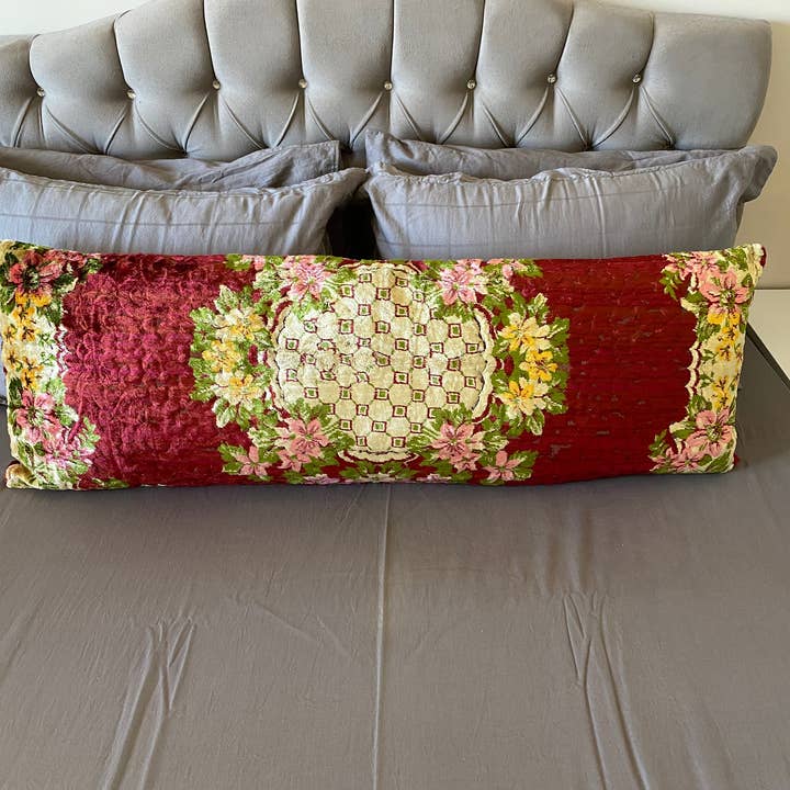 Rustic Remnents - Wholesale Throw Pillow Cover - Farmhouse Red Bolster Pillow Case 16X48 Punch Throw Pillow