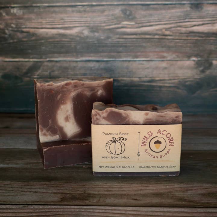Pumpkin Spice Soap with Goat Milk for wholesale by Wild Acorn Artisan Soaps LLC
