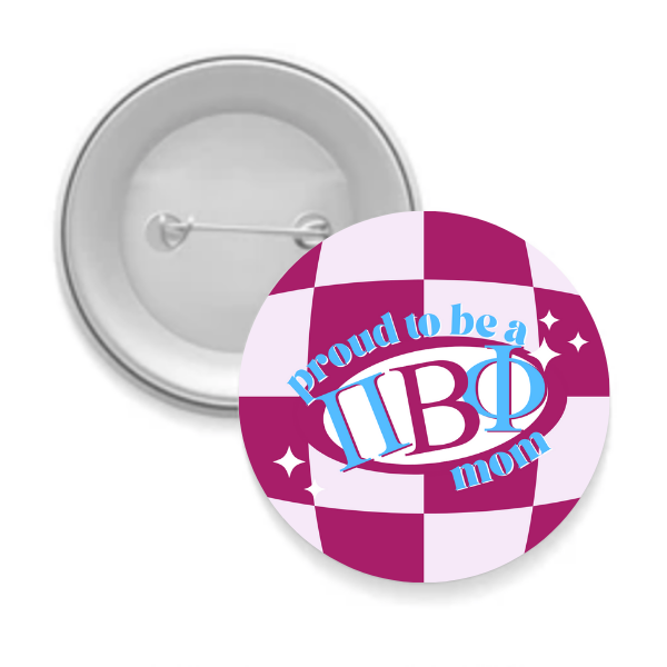 Sarahndipity Shop - Wholesale Lapel Pin/Button - Sorority Mom Button - Proud to Be Checkered23
