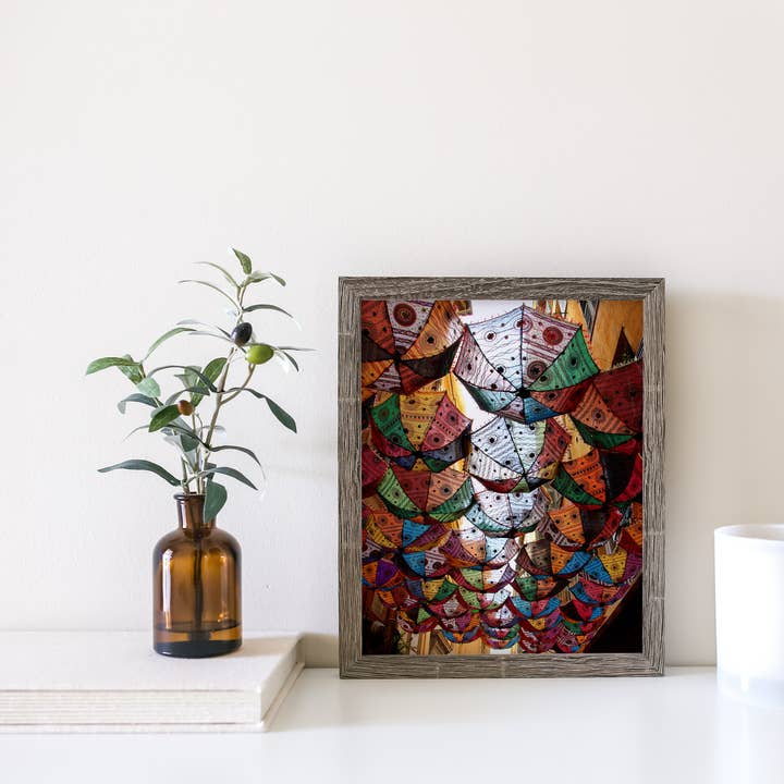 Colorful Umbrellas Art Print for wholesale by Veni Etiam Photography