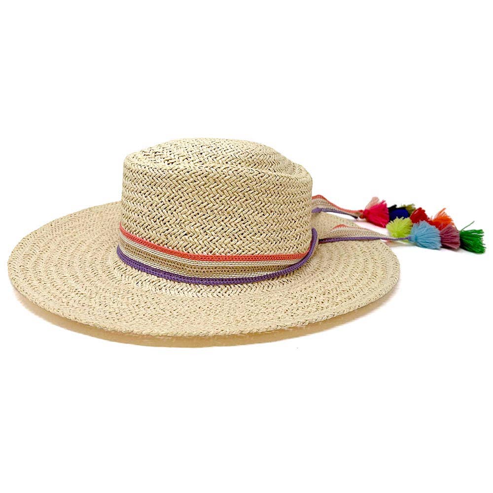 Sensibling Corp. – wholesale Hat accessory – Women's – Striped Crochet Tassel Tip Hat Band15