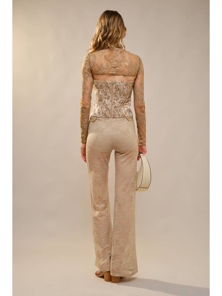 Blue B - Wholesale Pants - Women's - 23781P Floral Lace Western Stitch Inner Short Flare Pants12