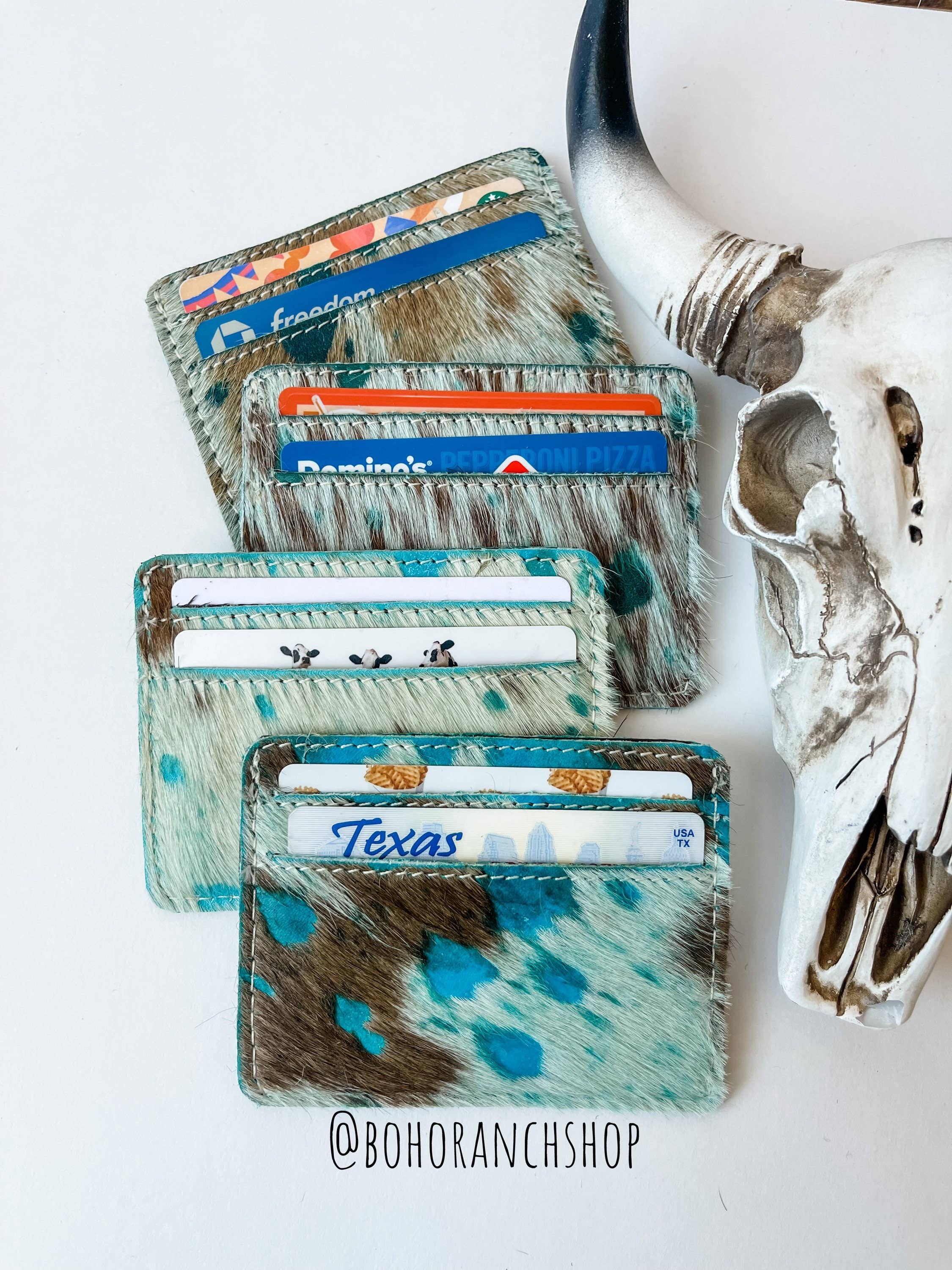 Boho Ranch Shop - Wholesale Card Holder - Women's - Western Cowhide Credit Card Holder - Money holder8