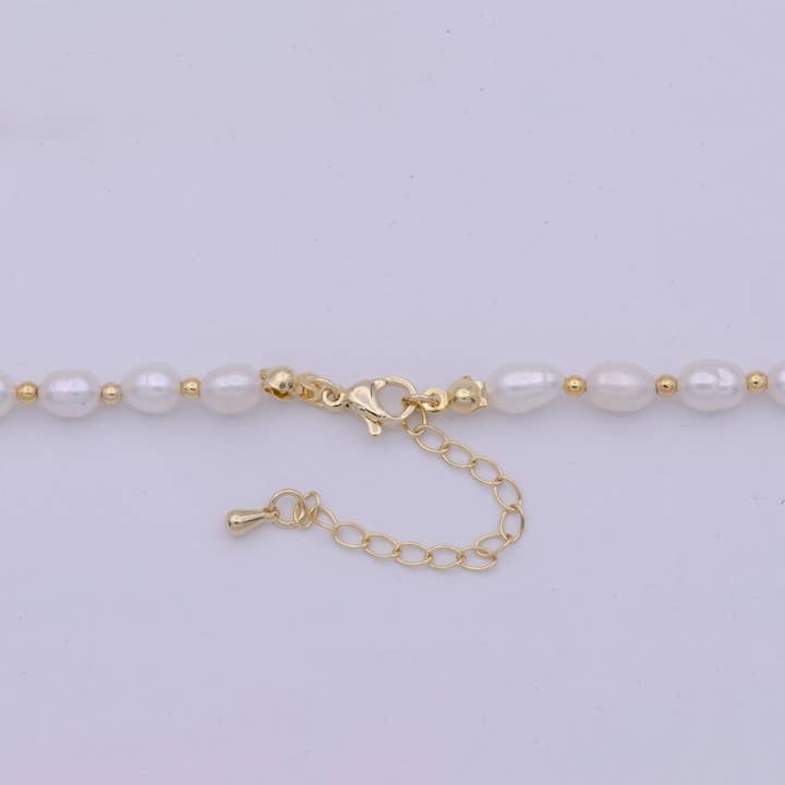 Aim Eternal - Wholesale Choker/Collar - Freshwater Pearl Choker Necklace | Small Dainty Pearl Necklace 16.5 inch + 2 inch extender | WA-5093