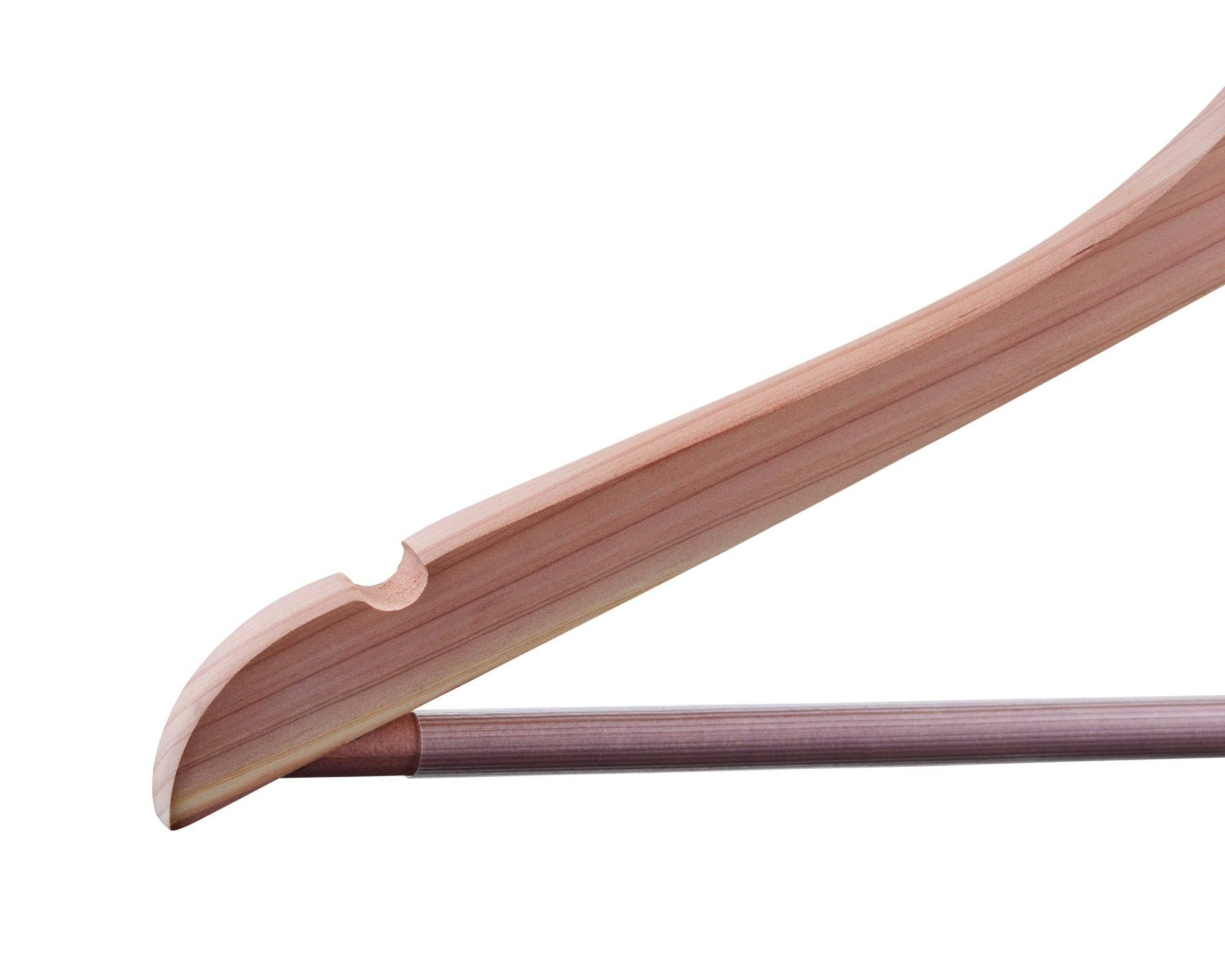 DEILSY - Wholesale Clothes hangers - Cedar Wood Light Brown Suit Hangers (4pcs Per Paper Sleeve) 11