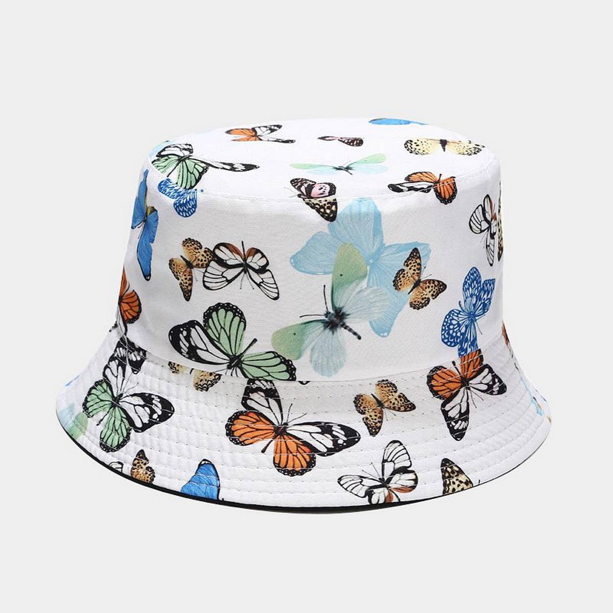 ACCITY - Wholesale Bucket Hat - Women's - COLORFUL BUTTERFLY PATTERN BUCKET HAT_CWAH16498