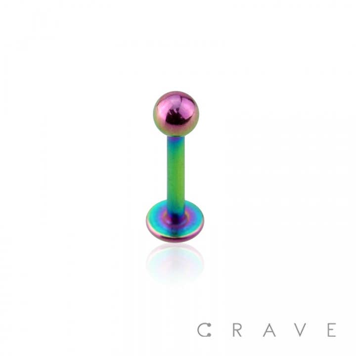 CRAVE - Wholesale Lip Ring - ION PLATING OVER 316L SS LABRET WITH BALL3