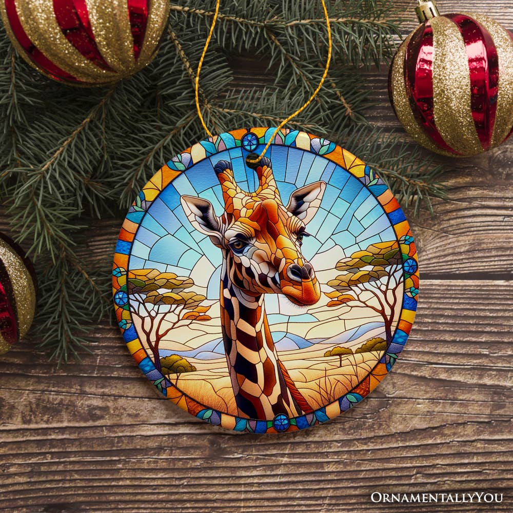 OrnamentallyYou - Wholesale Ornament - African Giraffe Stained Glass Style Ceramic Ornament3