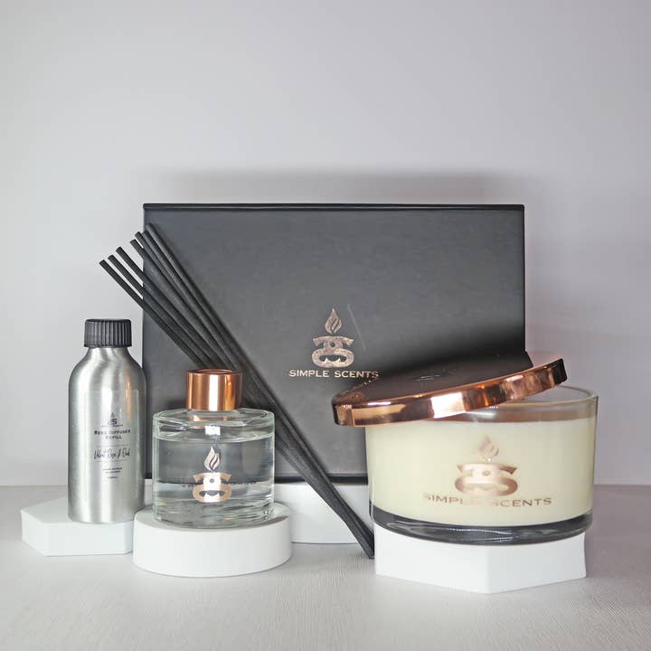 Set de Regalo de Vela, Difusor de Varillas y Recarga de Difusor Simple Scents Experience Indulgence para venta al por mayor de Simple Scents by Simpleness Collection