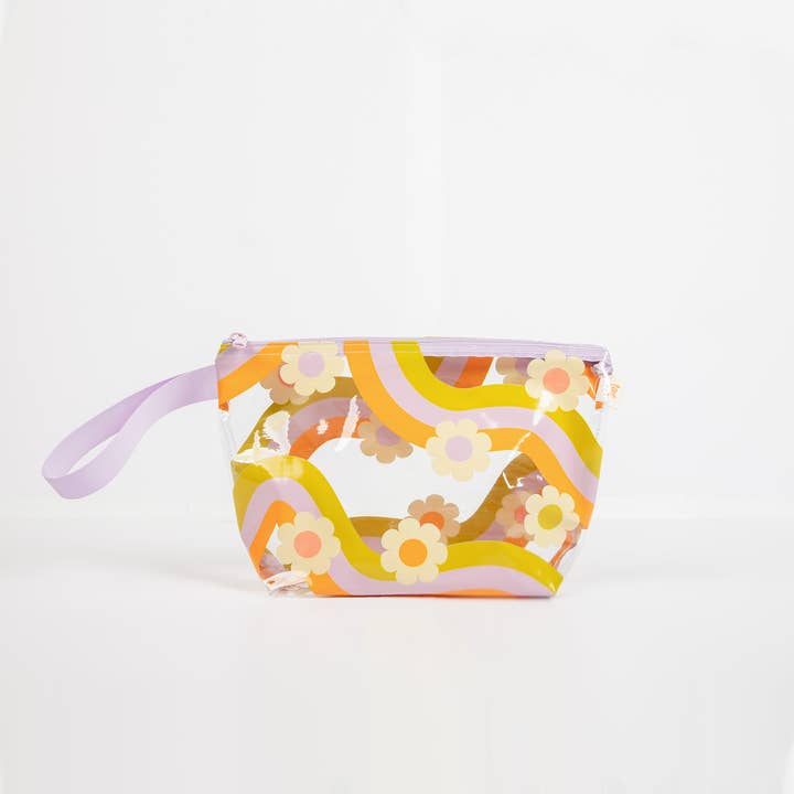 Talking Out of Turn - Wholesale Pouch - Women's - Wavy Daisy Let's Go Pouch (Spring, Summer, Beach)