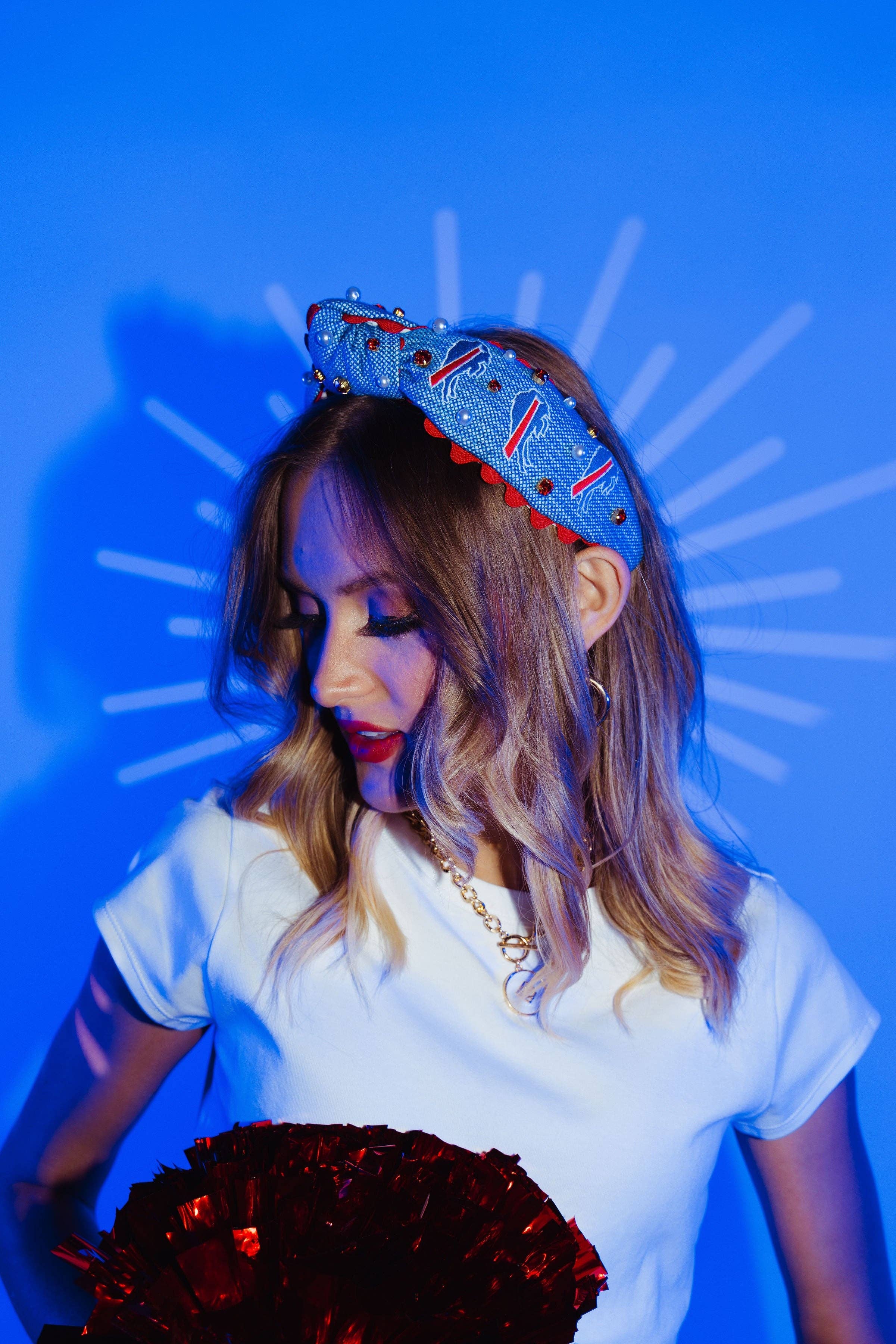 Brianna Cannon - Wholesale Fashion Headband - Women's - Buffalo Bills Adult Cross Stitch Headband7