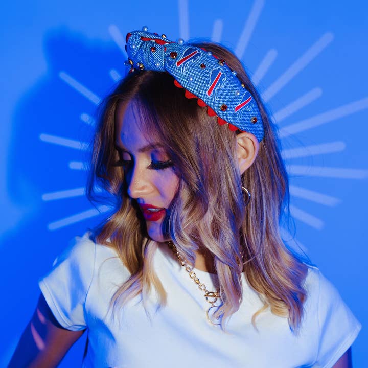 Brianna Cannon - Wholesale Fashion Headband - Women's - Buffalo Bills Adult Cross Stitch Headband7