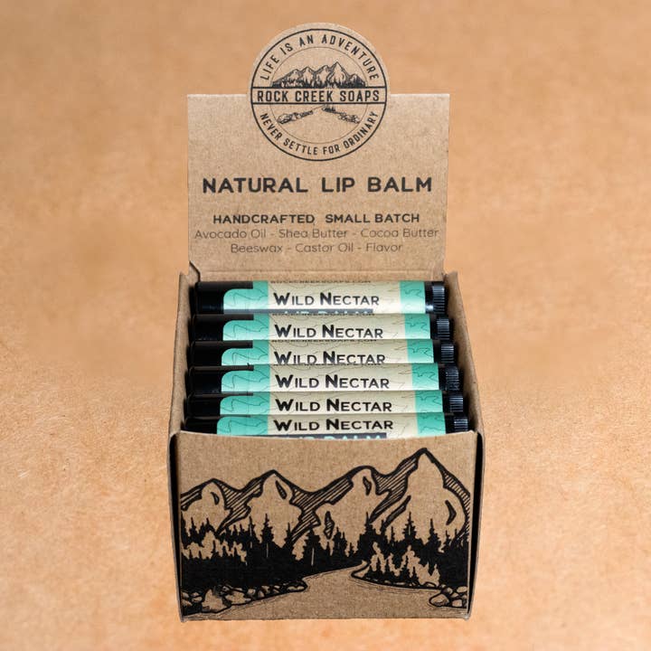Rock Creek Soaps - Wholesale Lip Balm Set - Lip Balm 6 Pack with POP Displays