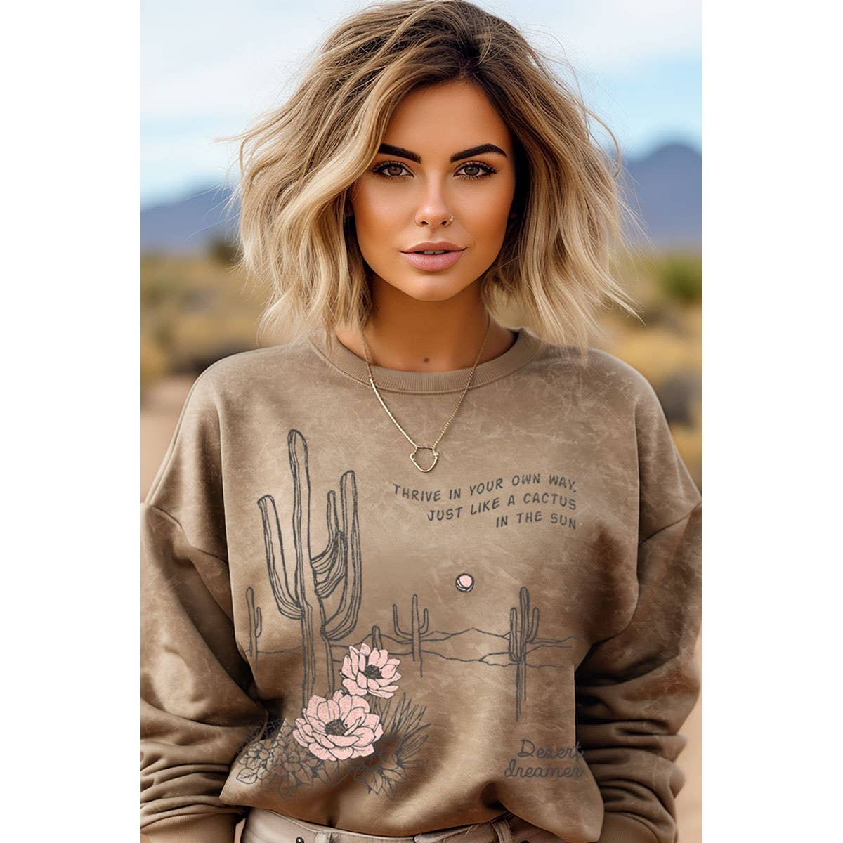 HRTandLUV - Vente Sweat-shirt – femme - SWEATSHIRT GRAPHIQUE MINÉRAL COMME UN CACTUS7