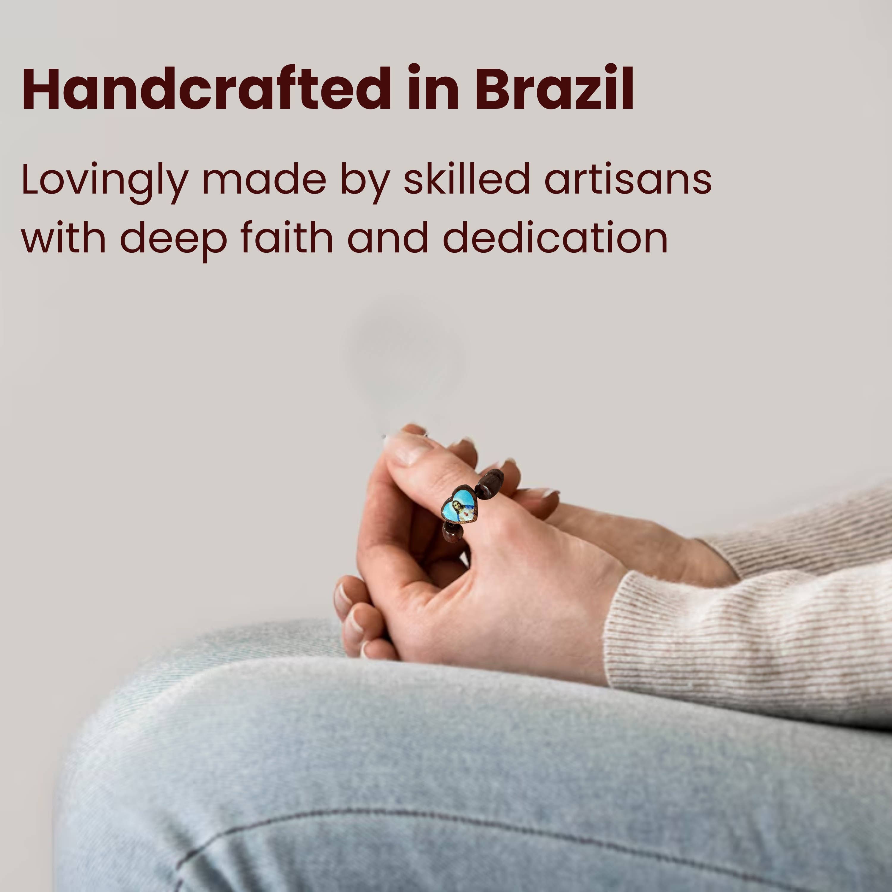 Catholica Shop - Wholesale Band/Stacked Ring - Wood Rosary Rings - Sacred Heart6