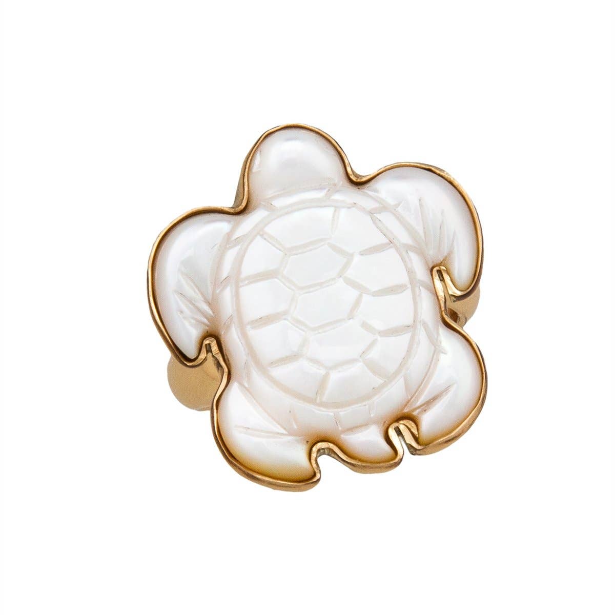Charles Albert Inc - Wholesale Cocktail/Statement Ring - Alchemia Mother of Pearl Sea Turtle Adjustable Ring