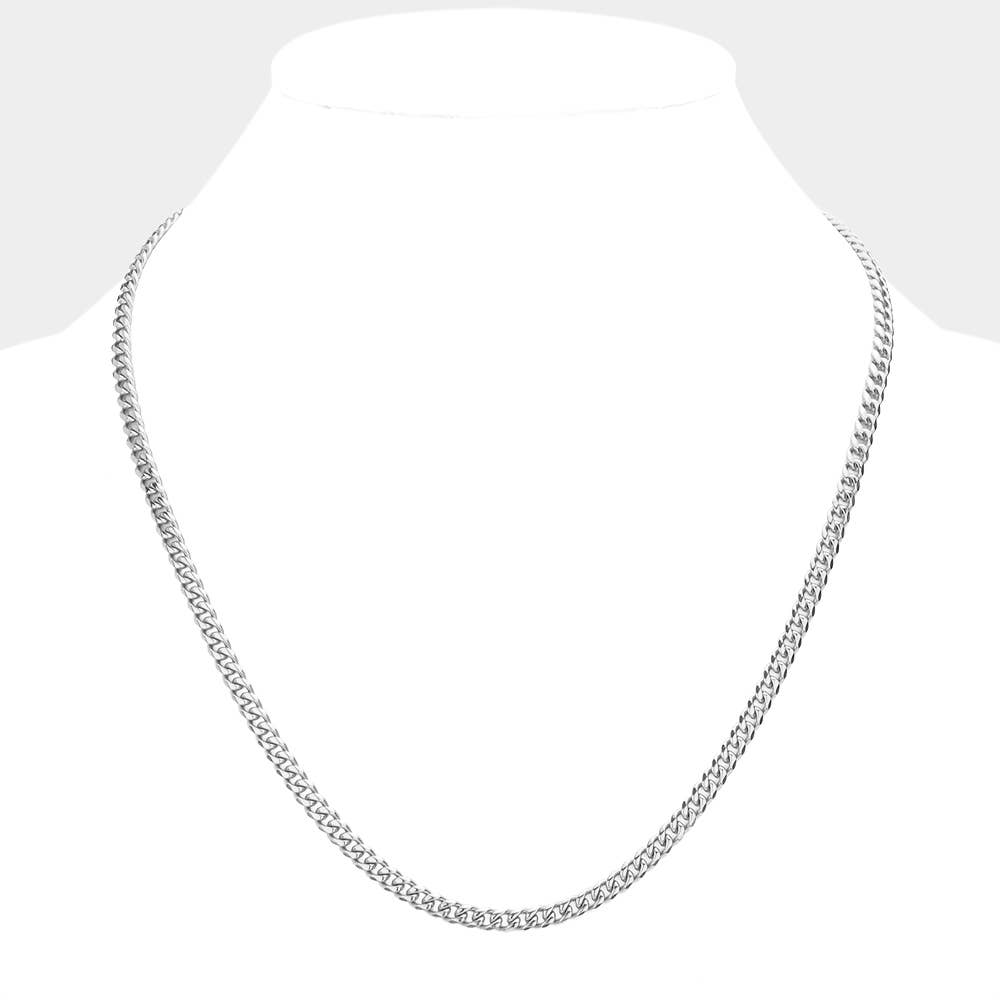 Sensibling Corp. – wholesale Link & chain necklace – 6 Diamond Cut Stainless Steel 20 Inch 4mm Cuban Metal Chain Necklace2