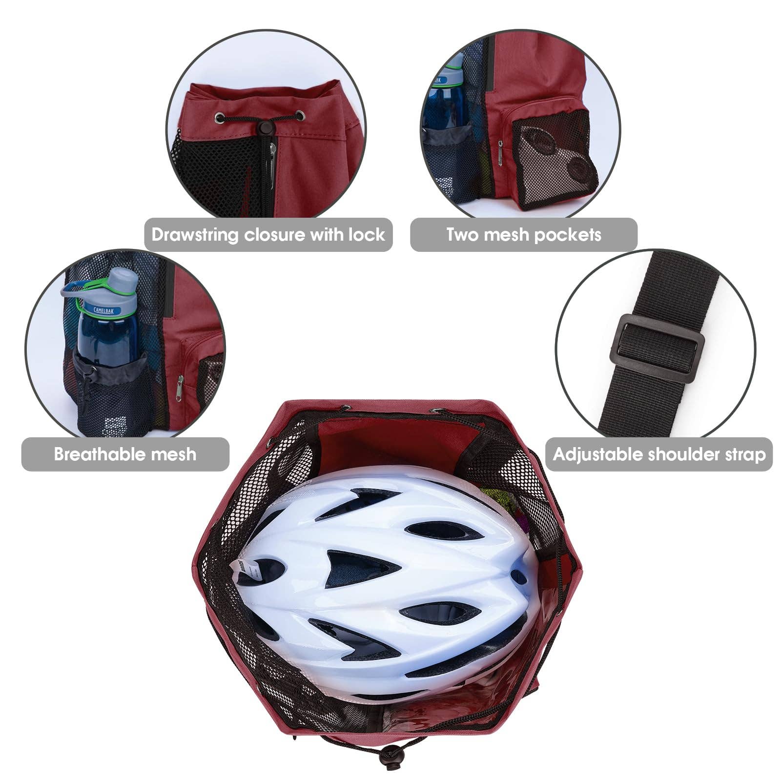 wandf - Wholesale Beach Bag - WANDF Mesh Drawstring Backpack with Wet Pocket Beach Bag90