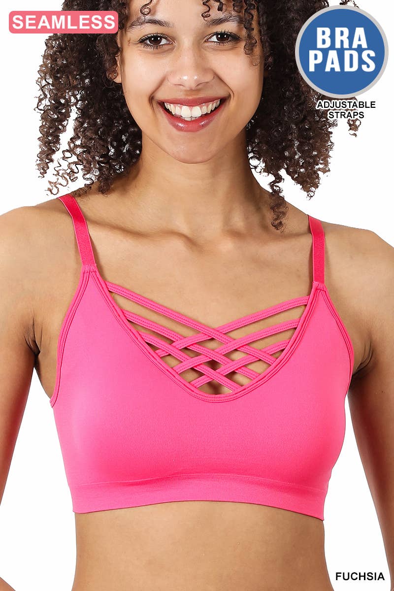 VERDE BRILLANTE - 111322 Bralette de rejilla con almohadillas de sujetador extraíbles de venta al por mayor en Faire11