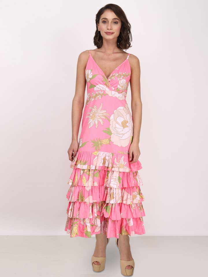 Farah Tiered Floral Maxi för wholesale av Love & Liberation