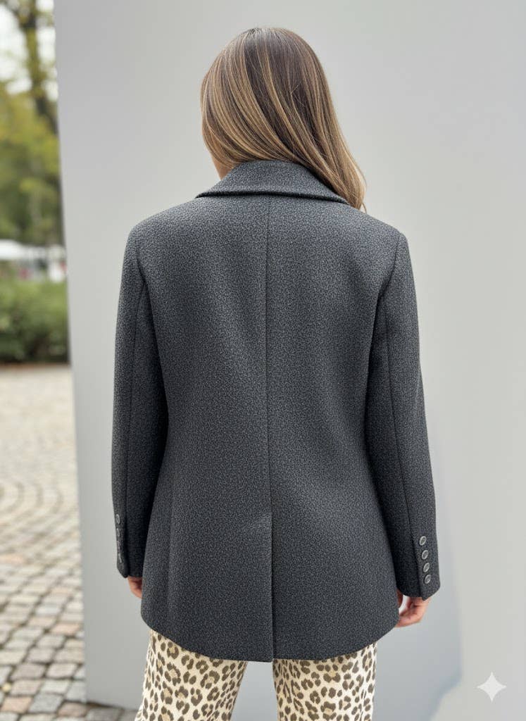 Preto Blazer clássico chique para venda a revendedores na Faire1