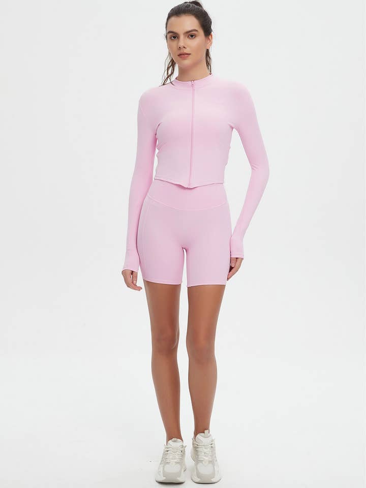 Mantra Active - Wholesale Activewear Set - Women's - Aurelia Sports Bra, Shorts and Jacket 3-Piece Set7