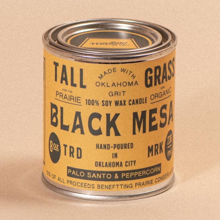 Black Mesa: Palo Santo + Peppercorn Soy Wax Candle for wholesale by Tallgrass Supply Co