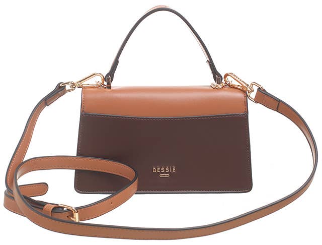 Bessie London - Wholesale Crossbody Bag - Women's - DUAL-TONE PEARL FLAP CROSSBODY BAG12