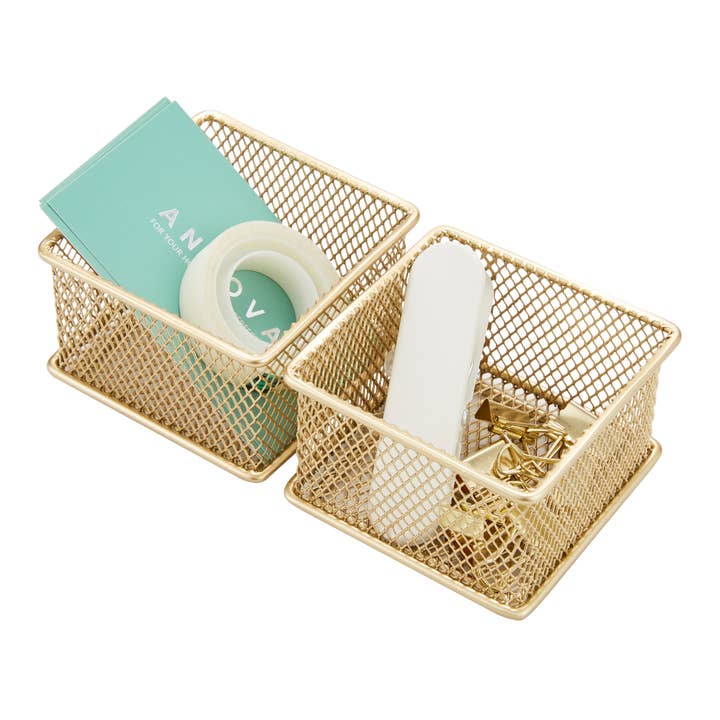 Plateaux empilables 2 pièces ANNOVA Organisateur de bureau/tiroir Or (Tailles variées) pour la vente par ANNOVA