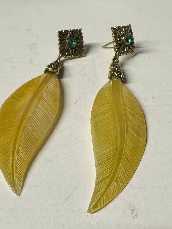 MOP Dangle Leaf Earrings for wholesale by The Curator
